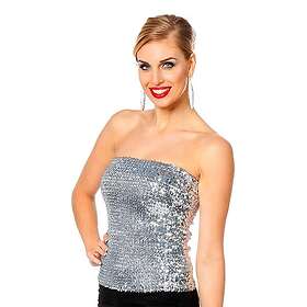 Tubtopp Kjol Paljett Silver Small