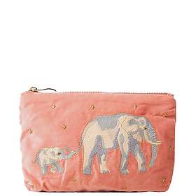 Elizabeth Scarlett Elephant Conservation Collection Coral Velvet Everyday Pouch