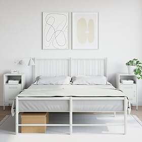 vidaXL Sängskåp 2 st vit 36x39x68 cm kallvalsat stål 843077