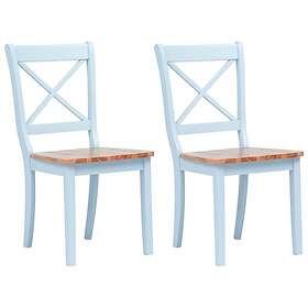 vidaXL Matstolar 2 st och ljust massivt gummiträ 247360