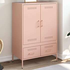 vidaXL Högskåp rosa 68x39x101,5 cm kallvalsat stål 843109