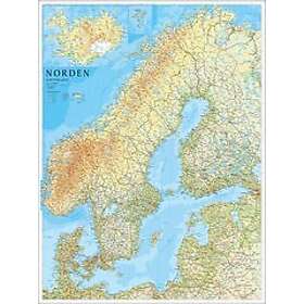 Norden väggkarta, miljö i papptub, Kartförlaget LAMINERAD