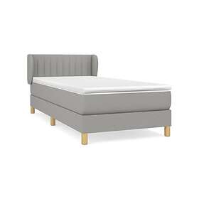 vidaXL Ramsäng med madrass ljusgrå 90x190 cm tyg