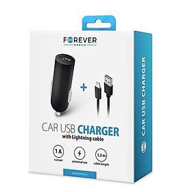 Forever Mobile Car USB-laddare med micro-USB kabel 1A