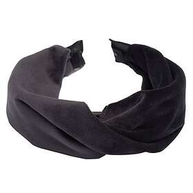 Dark Velvet Folded Hairband Charcoal