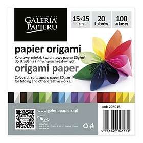 Galleri Papper Origami 15x15 cm 100 st 20 Färger