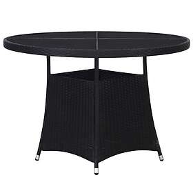 vidaXL Trädgårdsbord svart Ø110x74 cm konstrotting 318711
