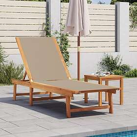 vidaXL Bain de soleil bois d'acacia et textilene taupe