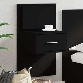 vidaXL Wall-mounted Nightstand with LED Lights Black 848159
