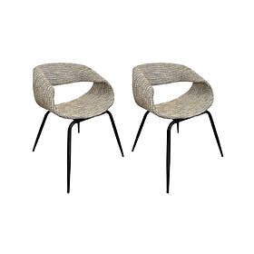 Bobochic Lot de 2 chaises ISABELLE tissu texturé