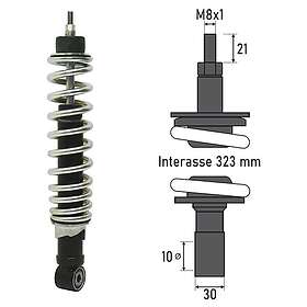 Bcr Piaggio Vespa Lx/lxv 125/150 Cc Rear Shock Silver