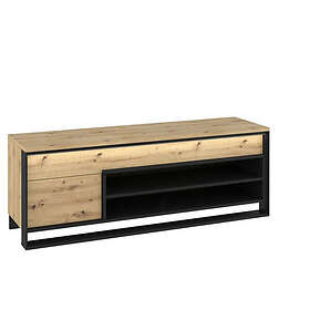 Bobochic Meuble TV 155 cm KYRIA avec LED imitation chêne
