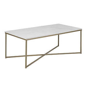 Bobochic Table basse BAPTISTE plateau marbre blanc et pieds or