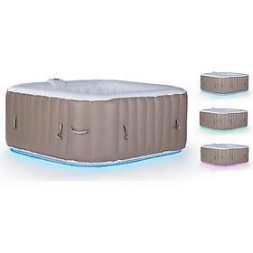 Habitat et Jardin Spa Gonflable avec bande lumineuse 6 places Taupe/Crème 130