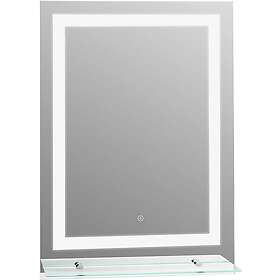 Homcom Miroir lumineux LED 22 W interrupteur tactile étagère 50L x 70H cm 4L