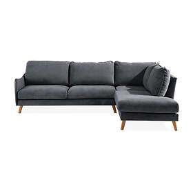 Trend Lyx Sjeselongsofa Høyre Mørkegrå/Eik