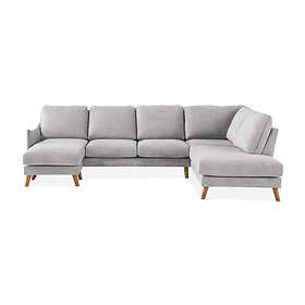 Trend Lyx U-Sofa med Divan Venstre Lysegrå/Eik