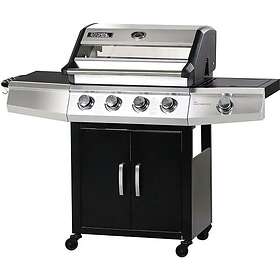 Habitat et Jardin Barbecue gaz avec couvercle en verre Bingo 5 4 brûleurs 1 latéral Housse protection 15,2 kW Noir