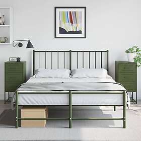 vidaXL Sängbord 2 st olivgrön 36x39x78 cm stål 846587