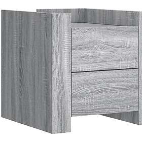 vidaXL Sängbord grå sonoma 45x50x50 cm konstruerat trä 848288