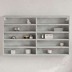 vidaXL Vitrinskåp betonggrå 100x15x58 cm konstruerat trä 847929