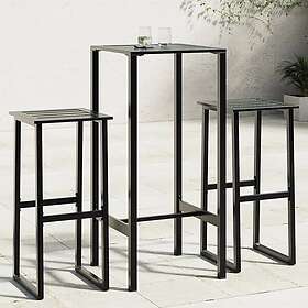 vidaXL Trädgårdsbar set svart pulverlackerat stål 3283750