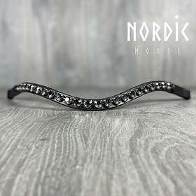 Nordic Horse Pannband Svarta Hjärtan (Längd: 39,5 cm)