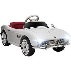 Homcom Voiture électrique enfant rétro bmw 507 v. max. 5 Km/h effets sonores lumineux télécommande blanc