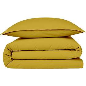 Housse de couette en coton 57 fils unie moutarde 240x220cm