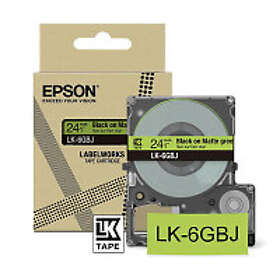 Epson LK-6GBJ svart text grön tejp 24mm (original)