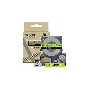 Epson LK-4GBJ svart text grön tejp 12mm (original)