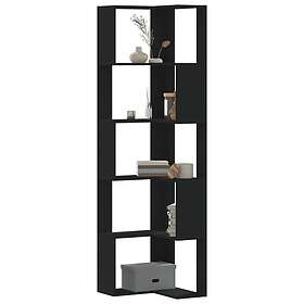 vidaXL Bokhylla hörn 5 hyllplan svart 50x50x179 cm konstruerat trä 852583