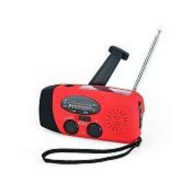 MTK Handvev Solar FM AM Radio Ficklampa NOAA Power Bank-funktion