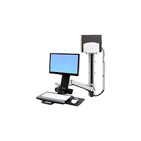 Ergotron StyleView Sit-Stand Combo System With Medium Silver CPU Holder