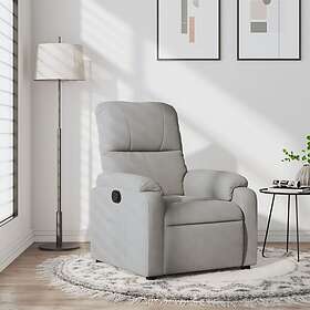 vidaXL Reclinerfåtölj ljusgrå mikrofibertyg 373450