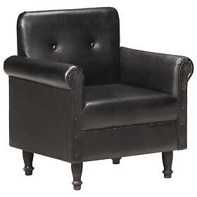 vidaXL Fåtölj svart äkta läder 320779