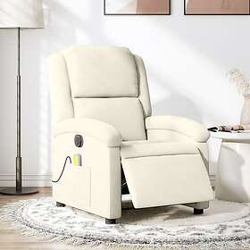 vidaXL Elektrisk massagefåtölj gräddvit sammet 3204298