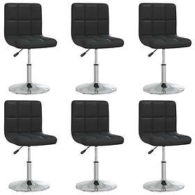 vidaXL Matstolar 6 st svart konstläder