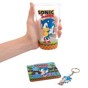 Fizz Creations Sonic Glass, Coaster & Keyring Set