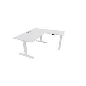 Mateol bureau d'angle réversible électrique avec trappe passe-câbles Dynamics Blanc AXEL D160X80/L120/CPL