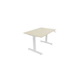 Mateol bureau droit individuel réglable en hauteur Dynamics Blanc AXEL : P80 par manivelle D140x80/cpl