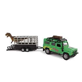 Kids Globe Die-cast Land Rover with Dino trailer 29cm