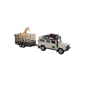 Kids Globe Die-cast Land Rover with Giraffe trailer 29cm