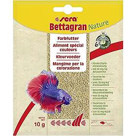 Sera Bettagran Nature 10g – finranulat med 50 mg/kg foder naturligt astaxantin för Betta, fiskfoder för akvarium Salmler, neon och Co.