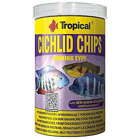 Tropical Cichlid Chips – långsamt sjunkande, ingrediensrika foderchips, 1-pack (1 x 1l), 520g (1-pack)