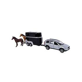 Kids Globe Die-cast Volvo XC90 with Horse Trailer. 27cm