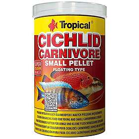 Tropical Cichlid Carnivore Small Pellet 1000ml 360g Nourriture rehaussant la Couleur pour cichlidés Carnivores Jeunes ou de Petite Taille