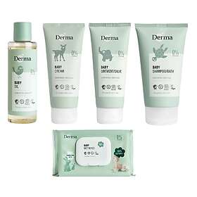 Derma Eco Baby Shampoo/Bath 150ml Oil 150ml Cream 100ml Ointment 100ml Wet Wipes 64 pcs