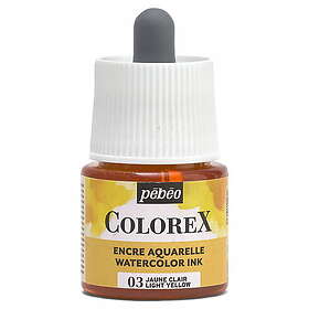 Pebeo Colorex Watercolor Ink 45ml Light Yellow – burk med akvarellbläck och pipett