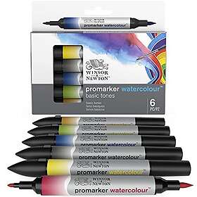 Winsor & Newton Akvarellmarker Promarker Basic tones 6st
